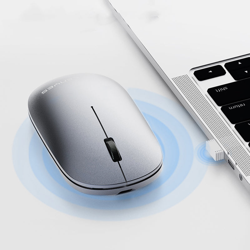 Lenyes WS103 Sessiz Buton Tasarımlı Ergonomik Çift Bluetooth Bağlantılı 2.4G Kablosuz Mouse 1200 DPI Gri