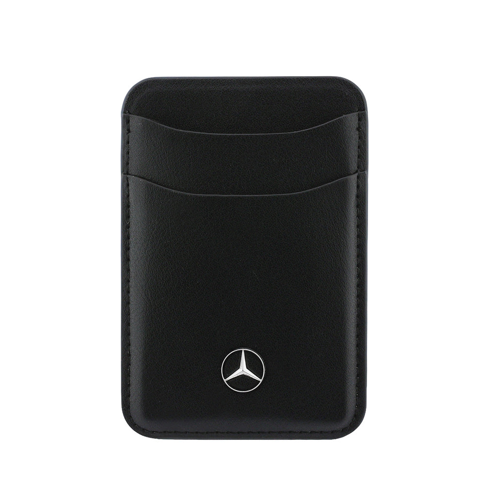 Mercedes Benz Orjinal Lisanslı Yeni Nesil 2 Hazneli Metal Logolu Deri Magnetik Kartlık