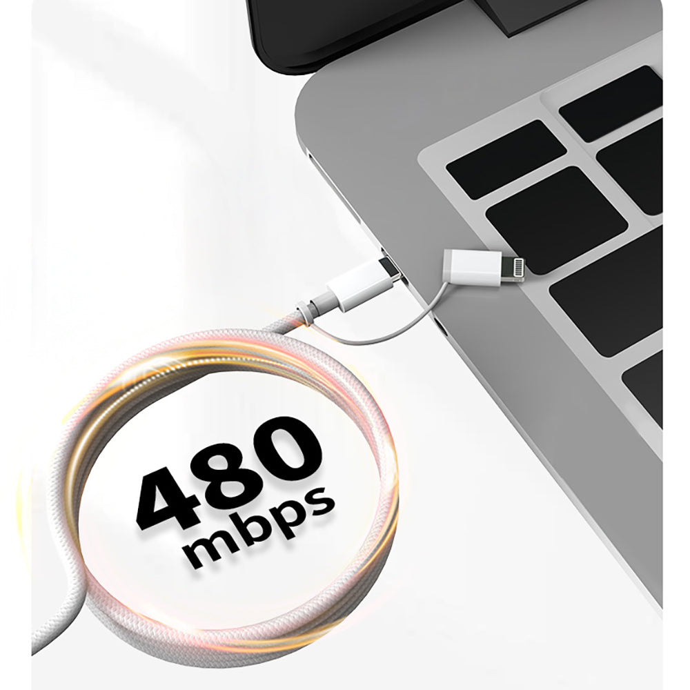 Micflip A22 2in1 PD Type-C to Type-C + Lightning MFI Sertifikalı Data ve Şarj Kablosu 240W 1M