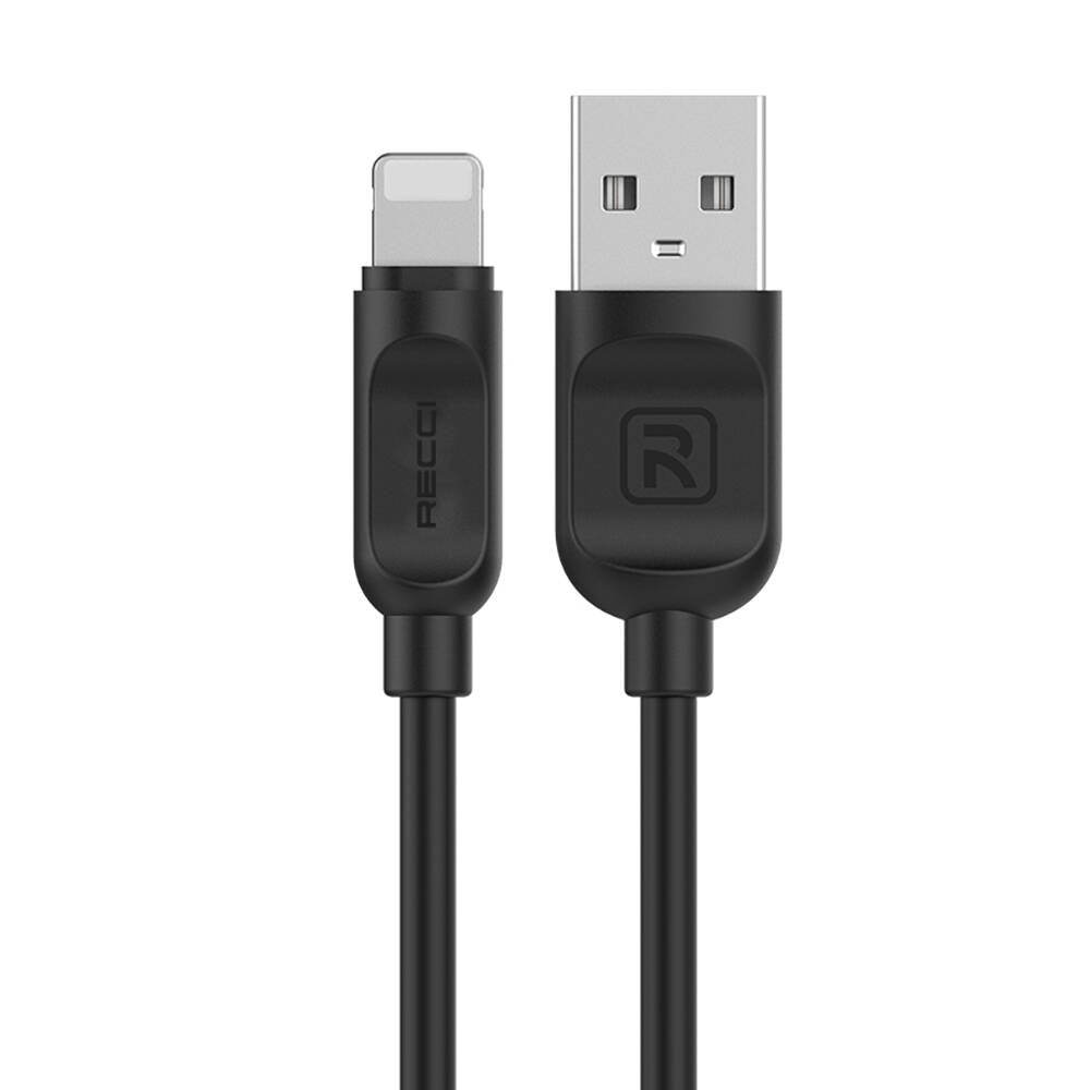 Recci RCL-P100 City of Sky Serisi Lightning to USB-A Data ve Şarj Kablosu 1M Siyah
