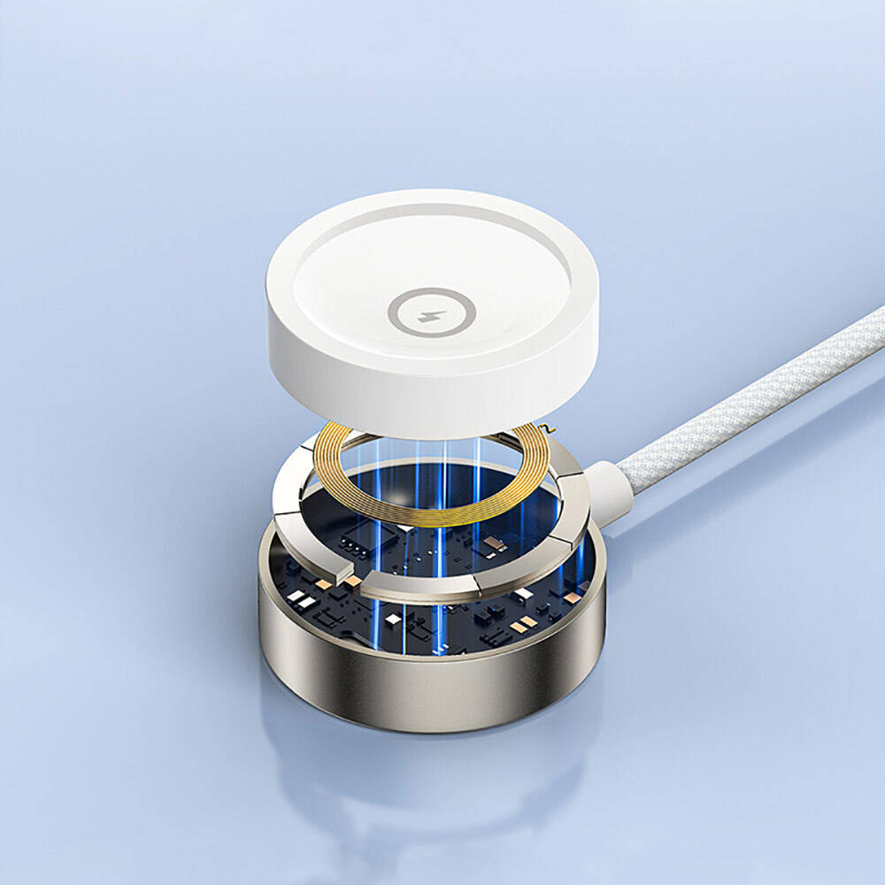 Recci RCW-39 2in1 Akıllı Saat Wireless Şarj Kablosu Beyaz