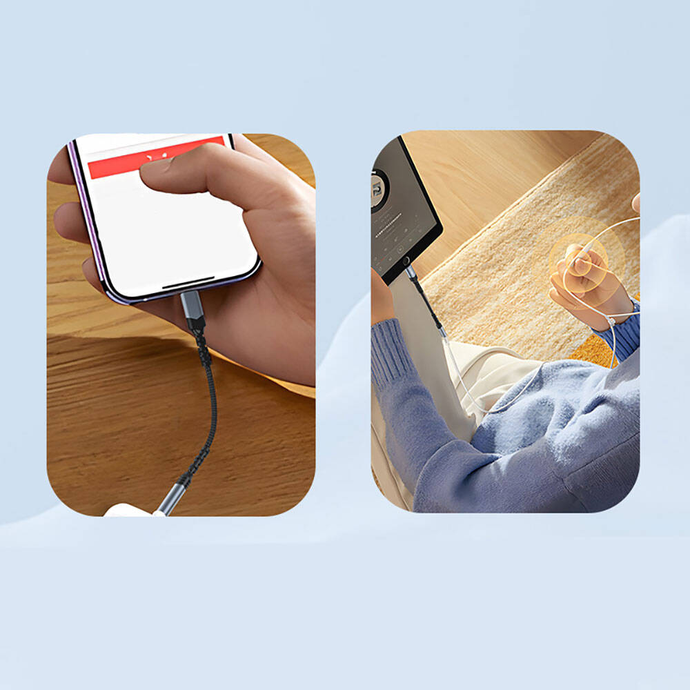 Recci RDS-A23 3.5mm to Lightning Audio Kablo Gri