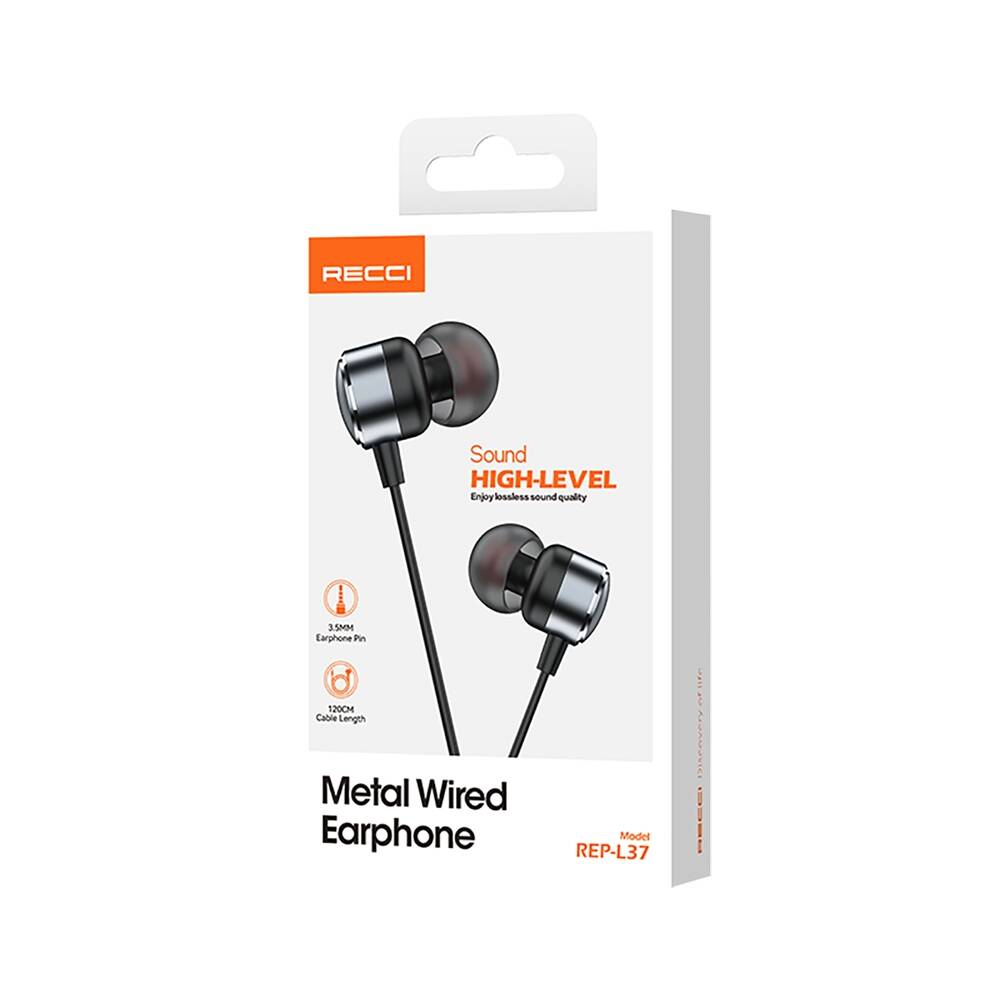 Recci REP-L37 Kulak İçi Profesyonel Ses Yalıtımı 3.5mm Kulaklık Gri