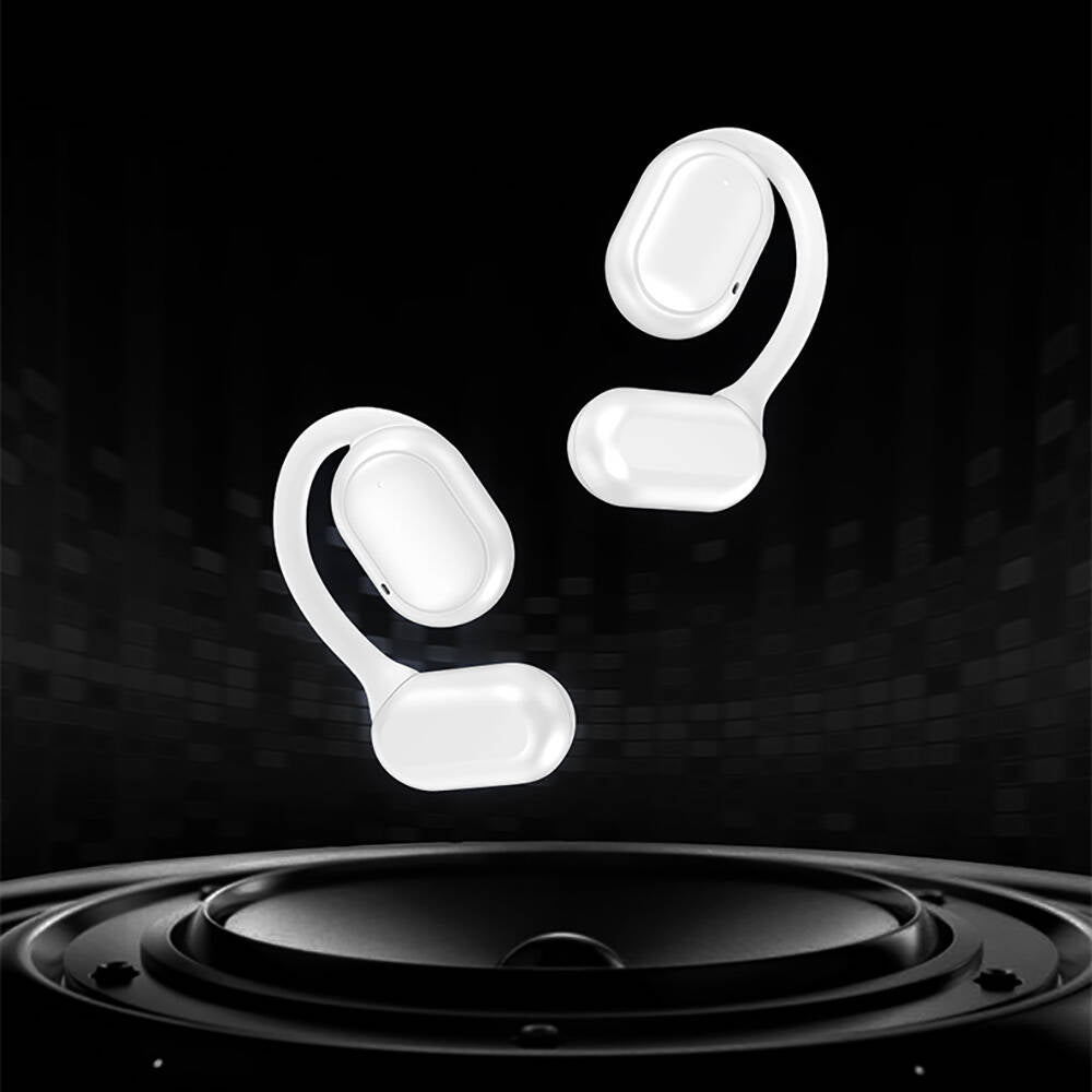 Recci REP-W76 OWS Wireless Hi-Fi Ses Kaliteli Dijital Led Göstergeli Bluetooth v5.3 Elegant Serisi Kulak İçi Kulaklık Beyaz