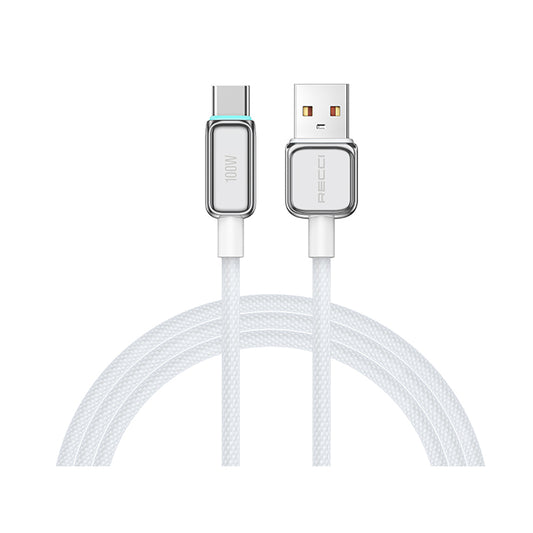 Recci RS42C Lamp Display Serisi USB-A to Type-C 100W Hızlı Şarj Özellikli Data ve Şarj Kablosu 1.5M