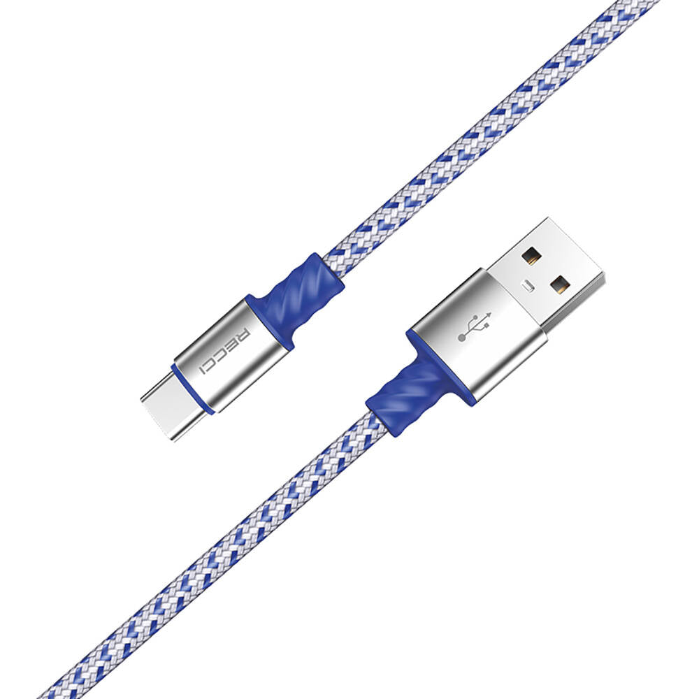 Recci RTC-N33C Instant Serisi USB-A to Type-C 3A Hızlı Şarj Özellikli Şarj ve Data Kablosu 2M Gümüş