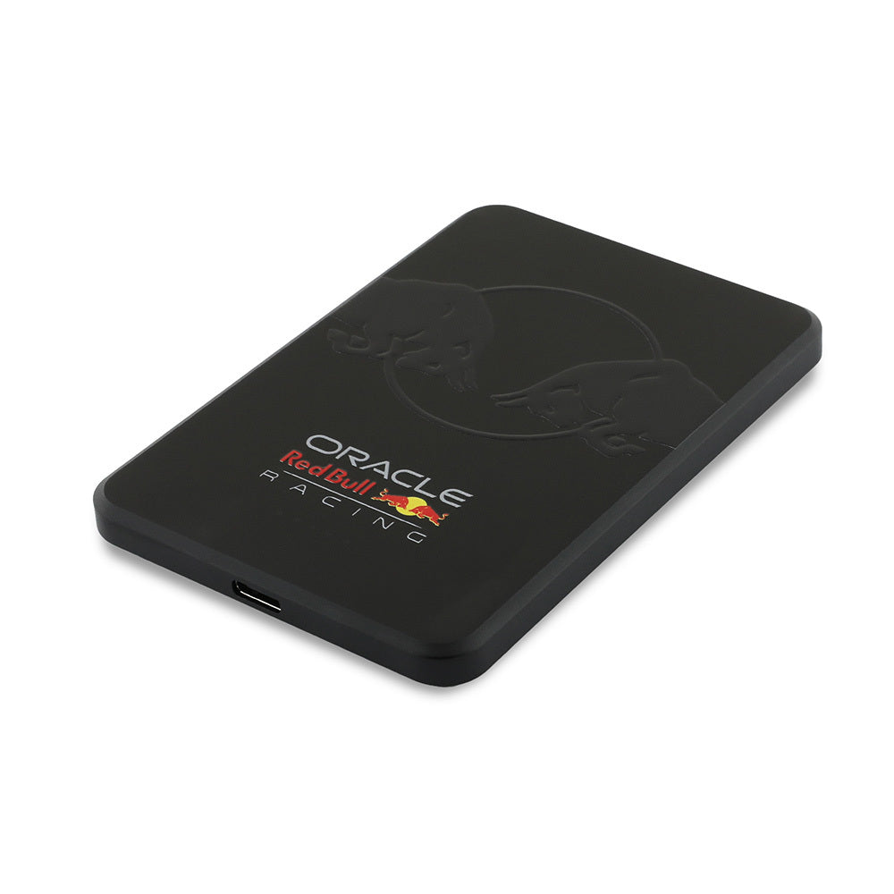 Redbull Orjinal Lisanslı M-safe Şarj Özellikli Dijital LED Göstergeli Çift Boğa Baskılı Powerbank 5000mAh 15W Siyah