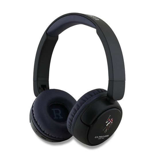 U.S Polo Assn. Orjinal Lisanslı Katlanabilir Ayarlanabilir Baskı Logolu Kulak Üstü Bluetooth Kulaklık v5.3 Siyah