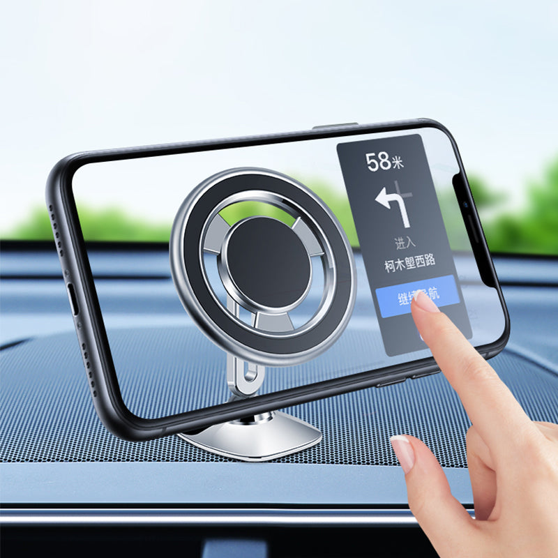 Wiwu CH027 360 Derece Dönebilen Magnetik Düz Zemin Versiyon Araç Telefon Tutucu Gümüş