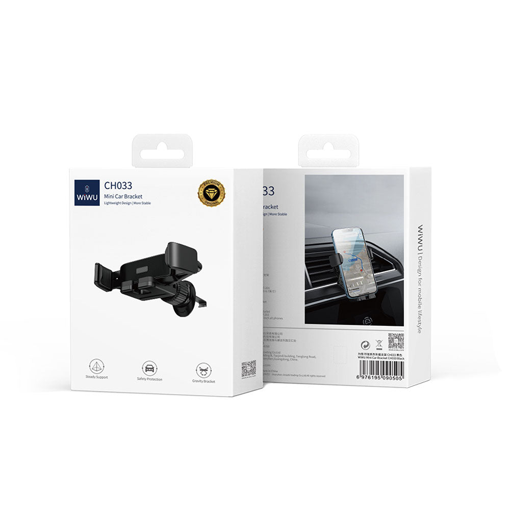 Wiwu CH033 Havalandırma Tasarım Araç Telefon Tutucu Siyah