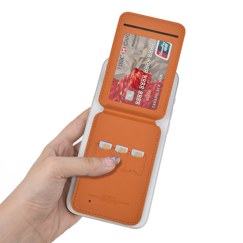 Wiwu MW-005 Magnetik Standlı Kartlık Qi Kablosuz Şarj Uyumlu FindMy Özellikli Mag Wallet Siyah