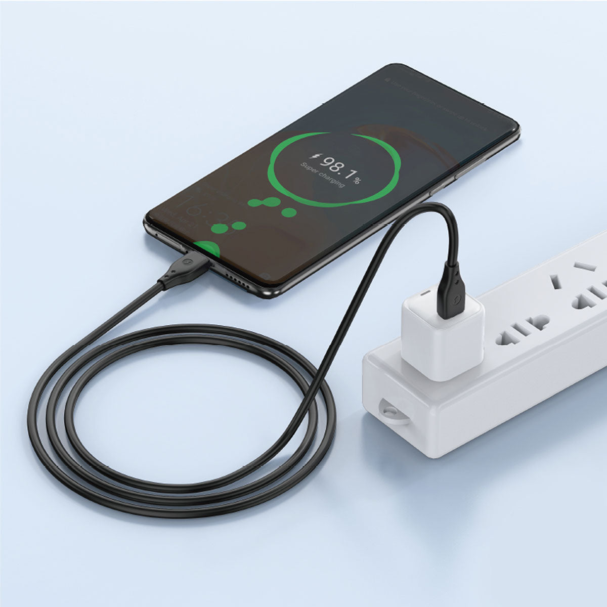 Wiwu Pioneer Wİ-C002 Ultra Esnek 67W Hızlı Şarj Özellikli Type-C To Type-C PD Kablo 1M Siyah