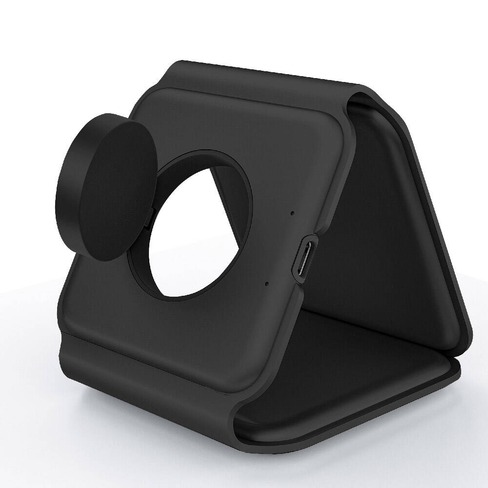 Wiwu Power Air M6 3 in 1 Mıknatıslı Kablosuz Şarj Standı Siyah