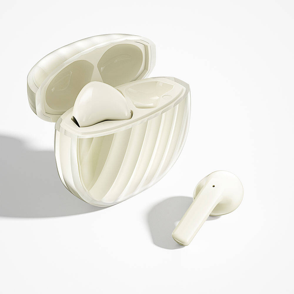 Wiwu T16 Dolby Atmos Aerodinamik Buzlu Tasarım Kulak İçi Bluetooth 5.3 Kulaklık Krem