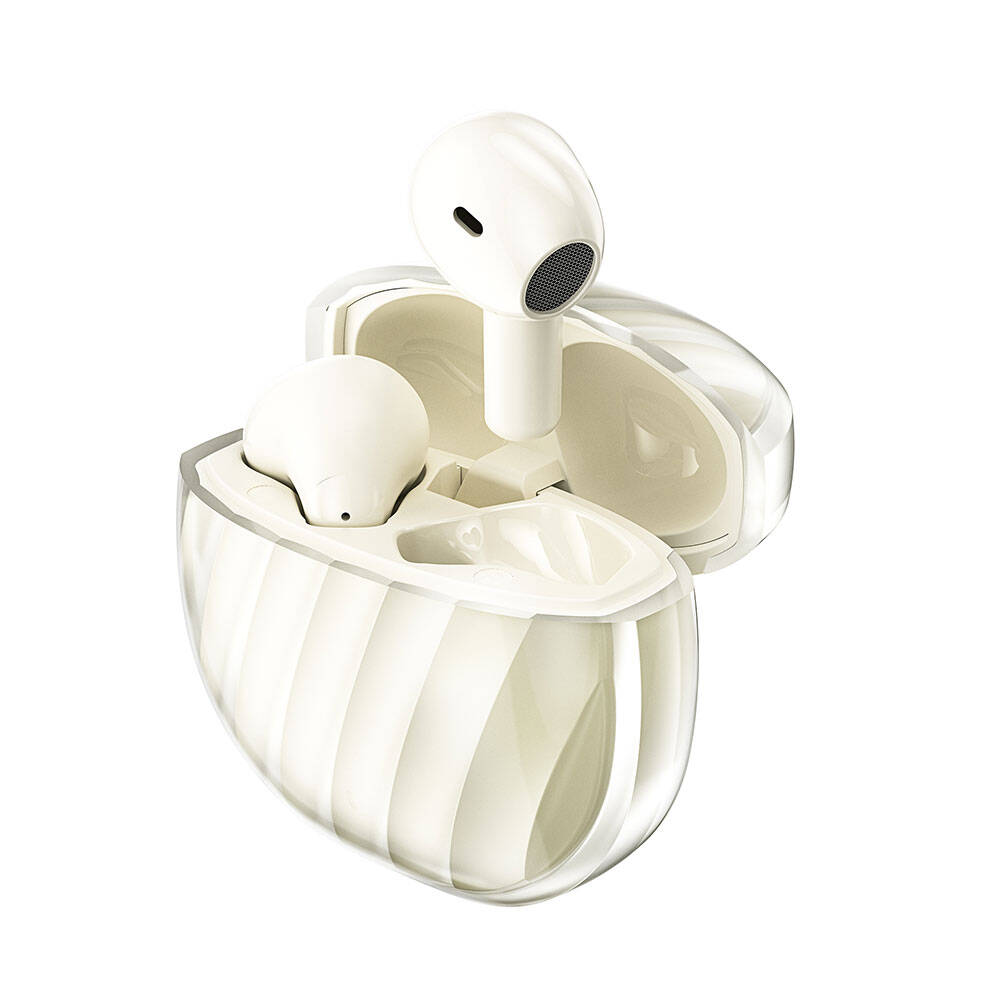 Wiwu T16 Dolby Atmos Aerodinamik Buzlu Tasarım Kulak İçi Bluetooth 5.3 Kulaklık Krem