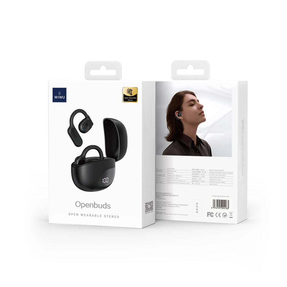 Wiwu T20 Openbuds TWS Kulak İçi Bluetooth v5.3 Kulaklık Siyah