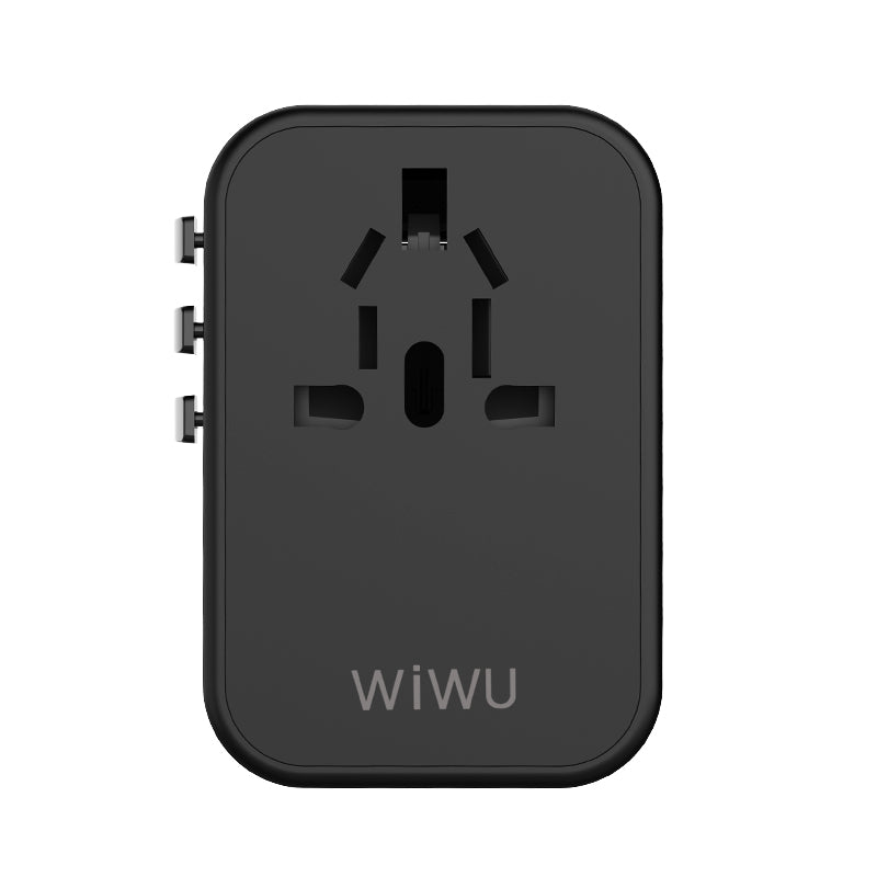 Wiwu UA-303 Çoklu Universal TR/US/UK/AUS/EU Uyumlu Şarj Adaptörü 33.5W Siyah
