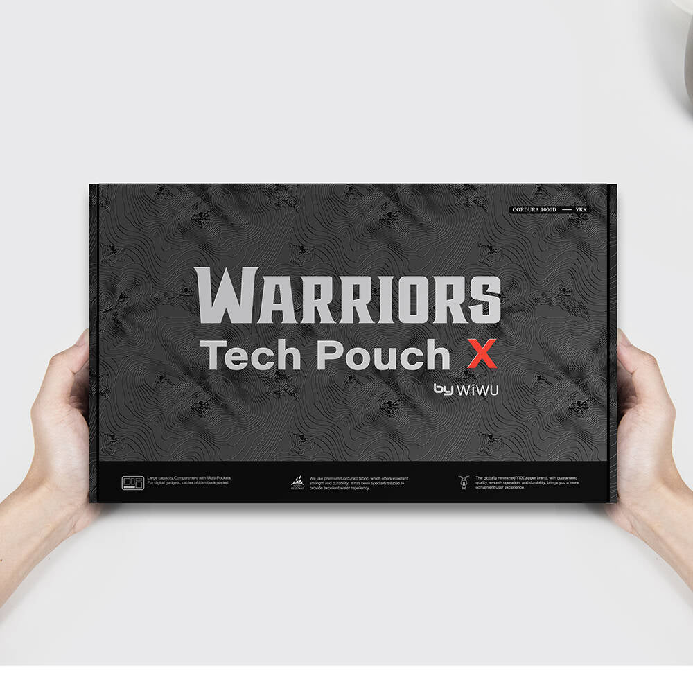 Wiwu Warriors Tech Pouch X Dupont Cordura 1000D Naylon Kumaş Macbook Aksesuar Çantası Siyah