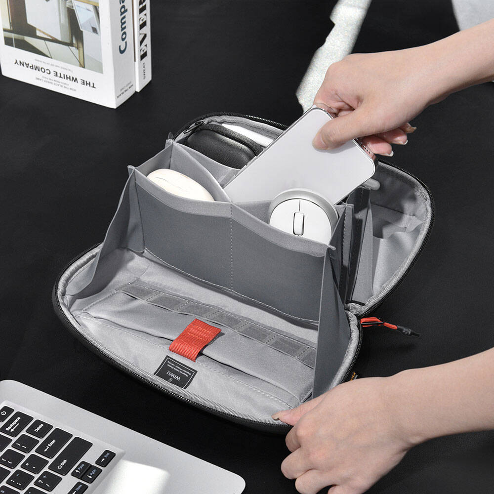 Wiwu Warriors Tech Pouch X Pro Dupont Cordura 1000D Naylon Kumaş Macbook Aksesuar Çantası Siyah