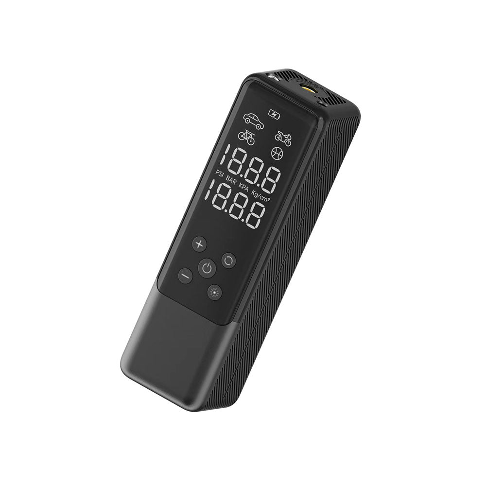 Wiwu Wi-Ai001 Oto Araç Lastik Şişirme Pompası Çok Modlu Dijital Ekranlı Araç Hava Kompresörü Siyah