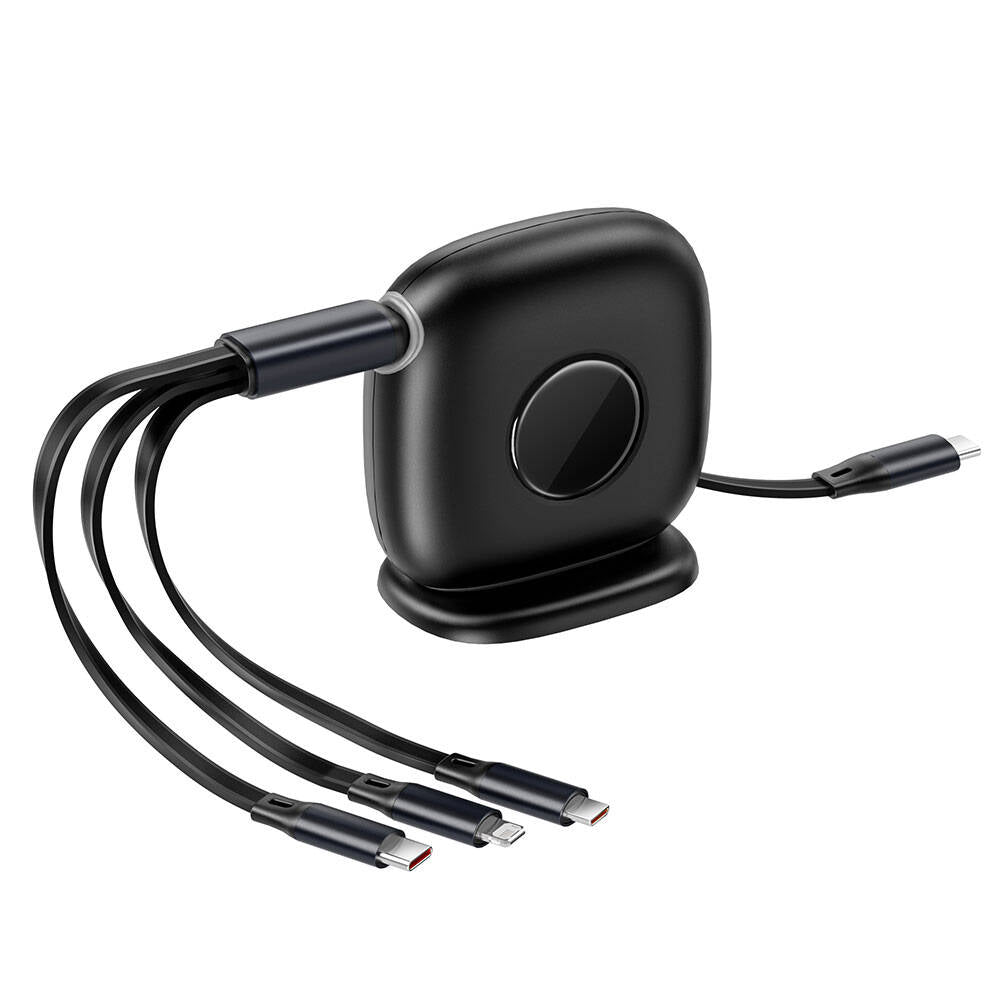 Wiwu Wi-C012 Masaüstü Düzenleyicili Type-C to C+L+M Hızlı Şarj Kablosu 1.2M Siyah