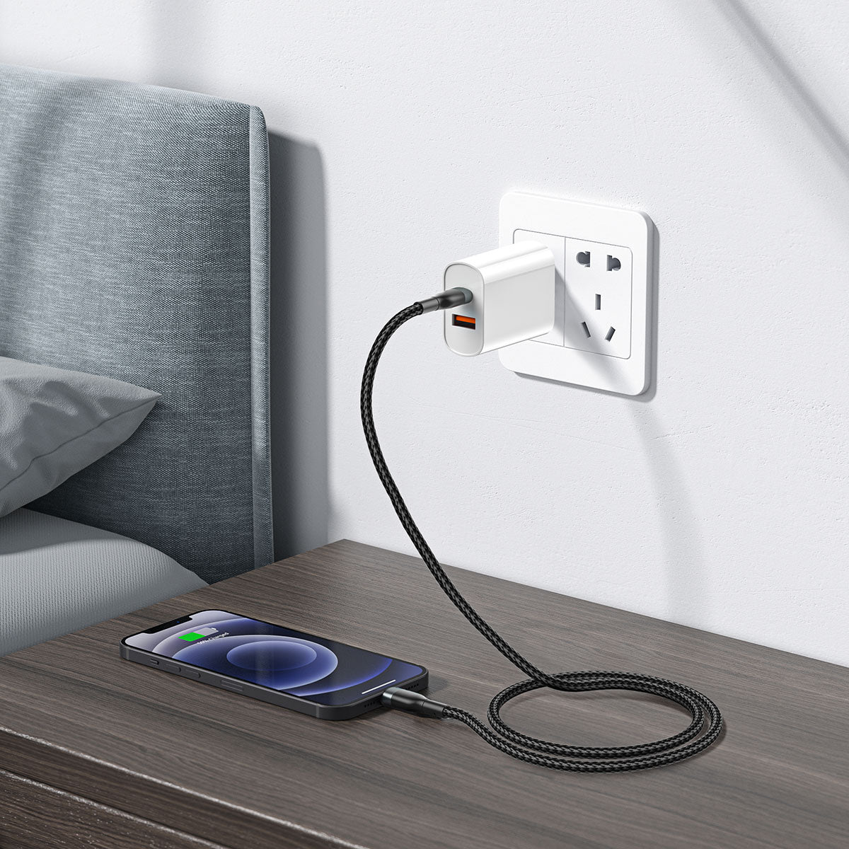 Wiwu Wİ-C017 Concise Serisi Type-C to Lightning PD Data Kablo 30W 1.2 Metre Siyah