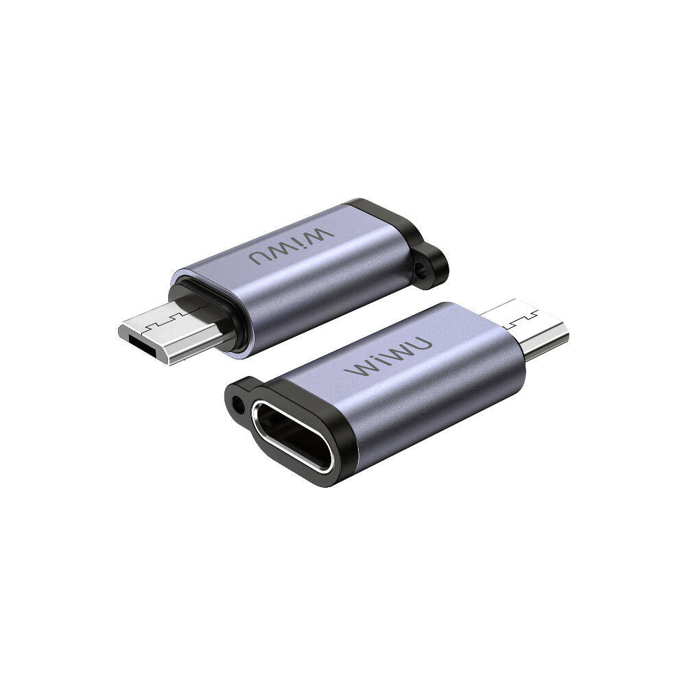 Wiwu Wi-C031 Concise Serisi 3in1 Type-C to USB-A/Micro Usb/Lightning Adaptör Paketi Gri