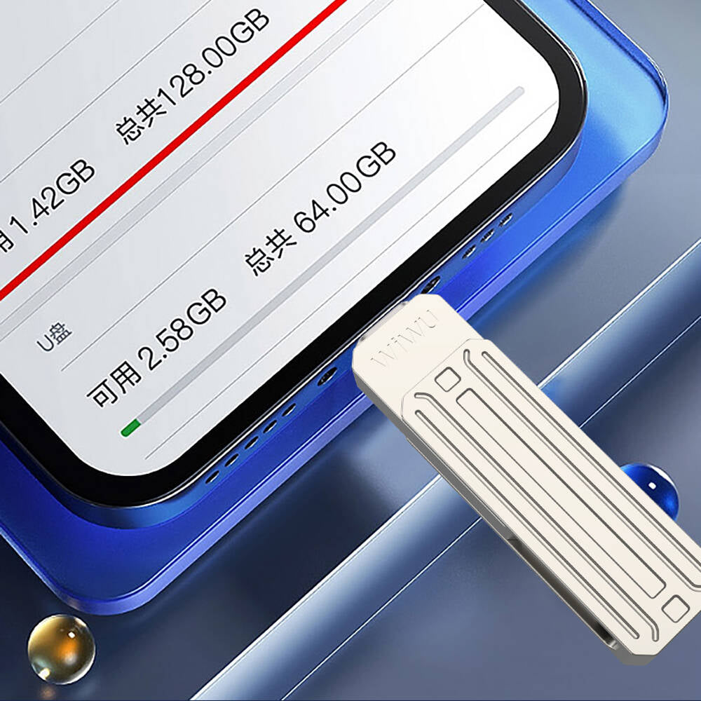 Wiwu Wi-FD001 3in1 USB3.2 Sürücü Disk USB-A + Lightning + Type-C OTG 256 GB Gümüş