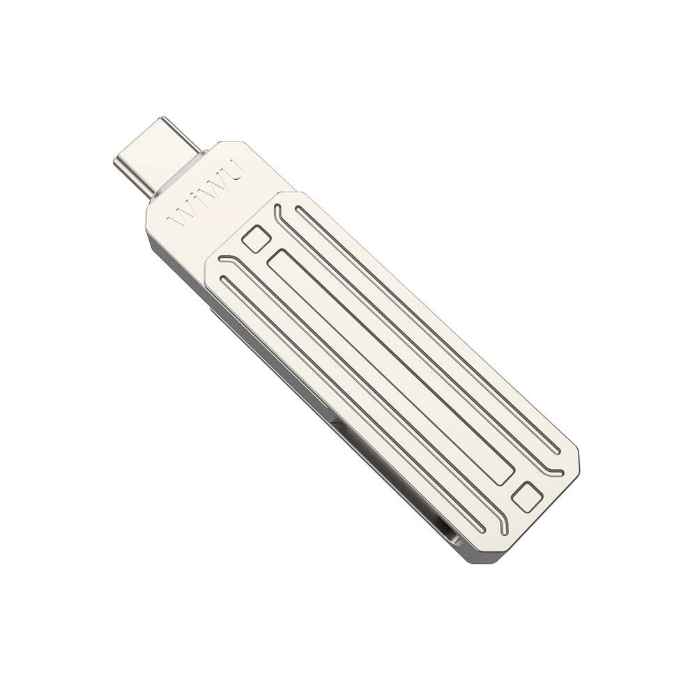 Wiwu Wi-FD001 3in1 USB3.2 Sürücü Disk USB-A + Lightning + Type-C OTG 64 GB Gümüş