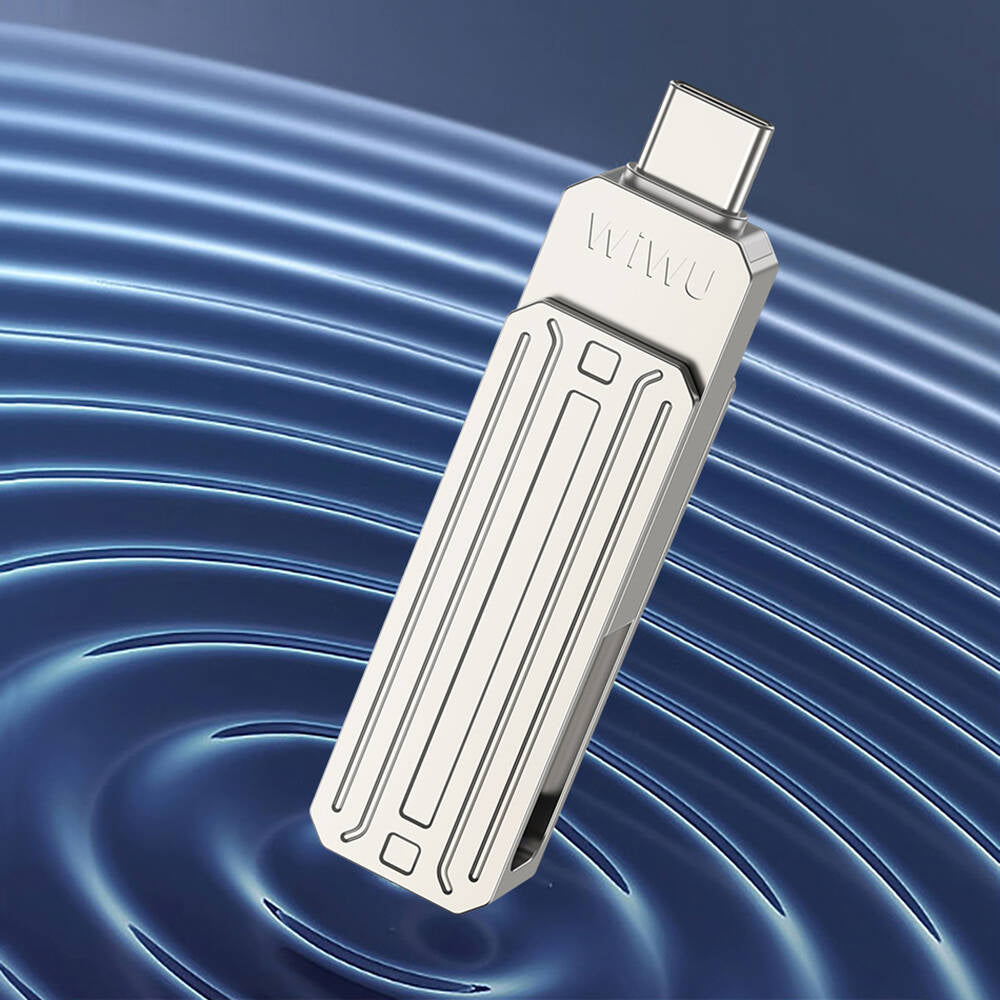 Wiwu Wi-FD001 3in1 USB3.2 Sürücü Disk USB-A + Lightning + Type-C OTG 64 GB Gümüş