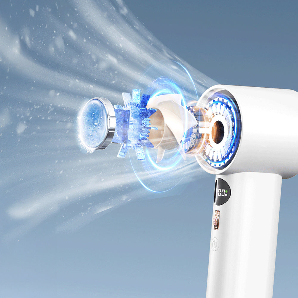 Wiwu Wi-FS016 Dijital LED Göstergeli Soğutucu El Fanı Beyaz