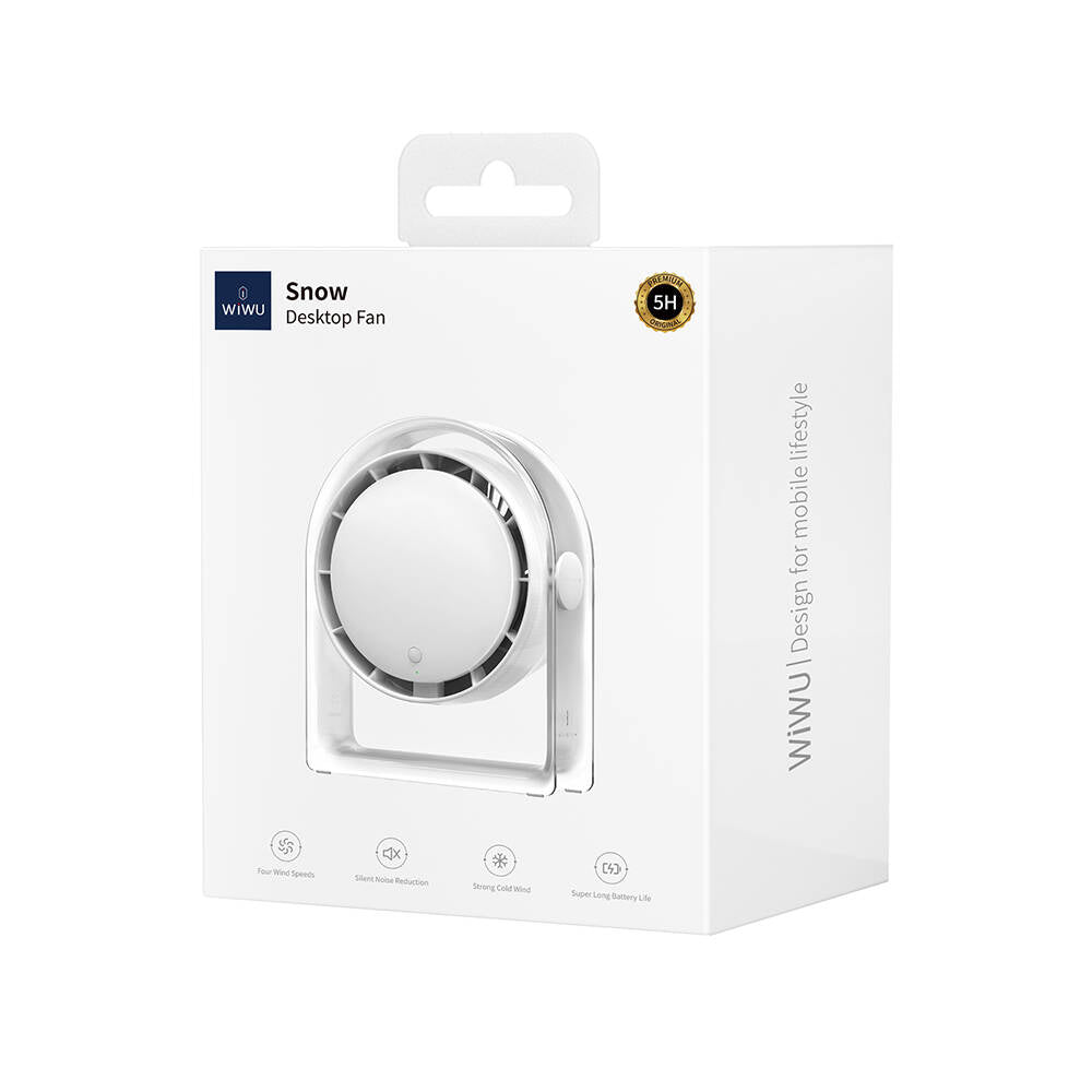 Wiwu Wi-FS07 Snow Serisi Soğutuculu Taşınabilir Standlı Turbo Masaüstü Fan Beyaz