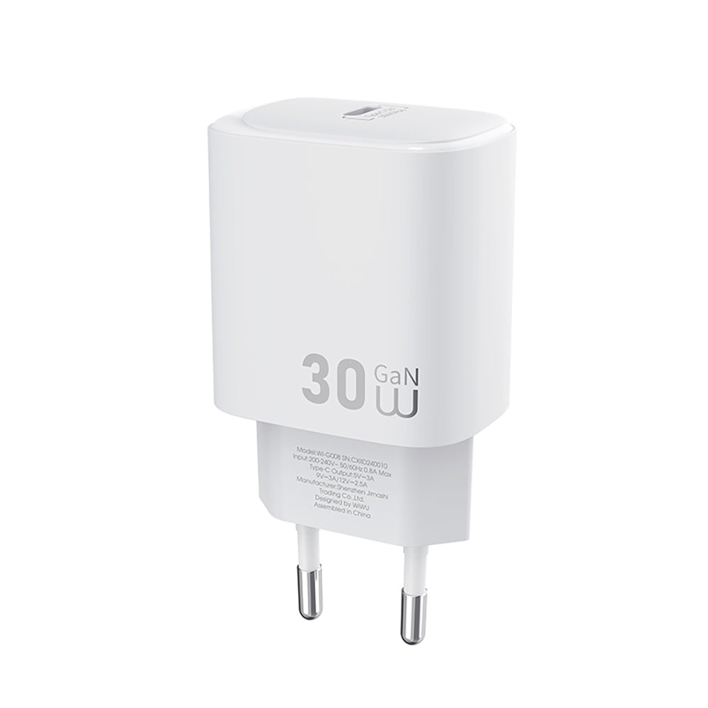 Wiwu Wi-G008 Essen Serisi GaN Tech PD Hızlı Şarj Özellikli Şarj Başlığı 30W Beyaz
