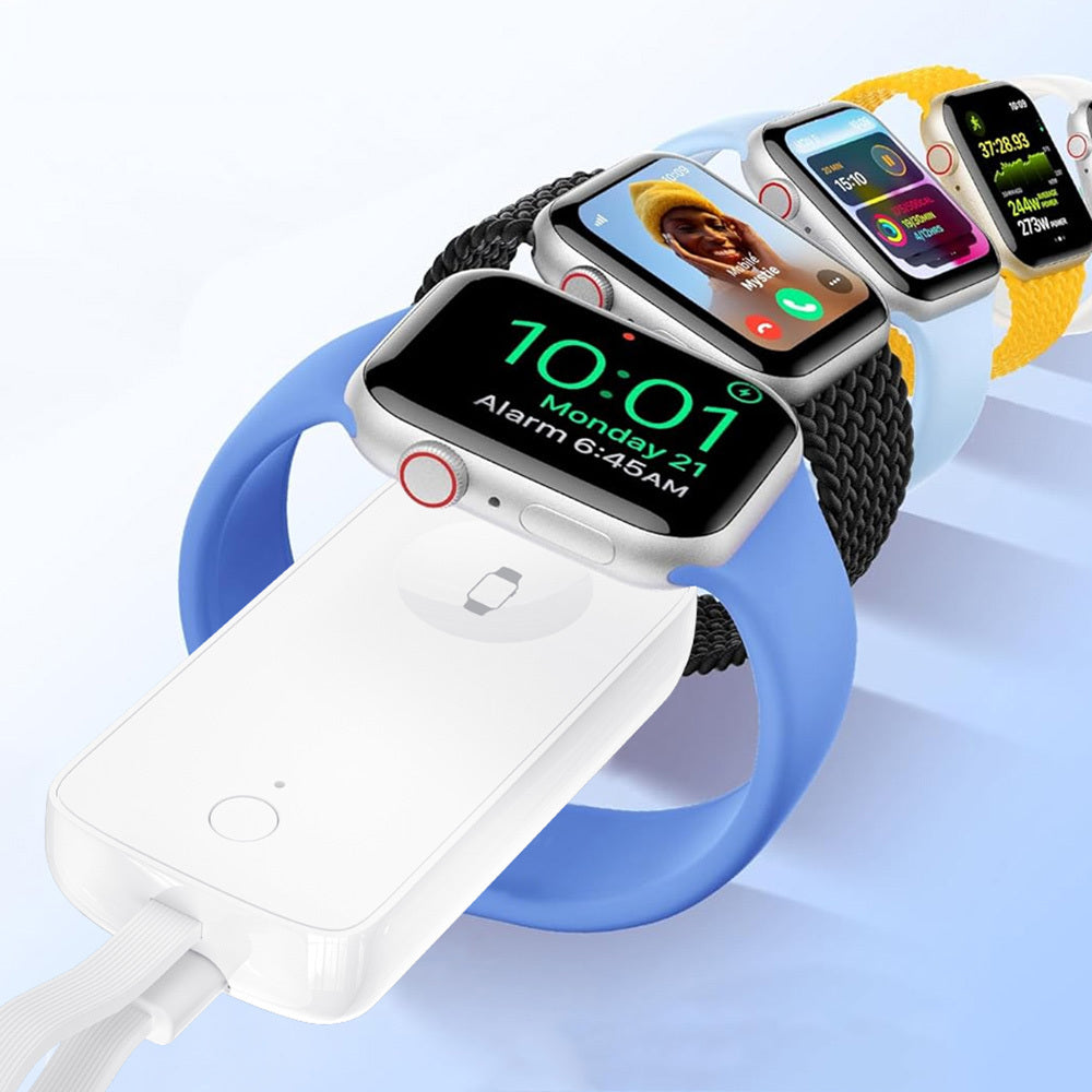 Wiwu Wi-M22 Ark Serisi 2in1 Akıllı Saat Mini Wireless Powerbank 2000mAh 2W Beyaz