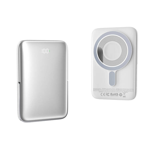 Wiwu Wi-P018 Elite Serisi Led Ekranlı Magsafe Powerbank Wireless 15W 10000mAh Beyaz