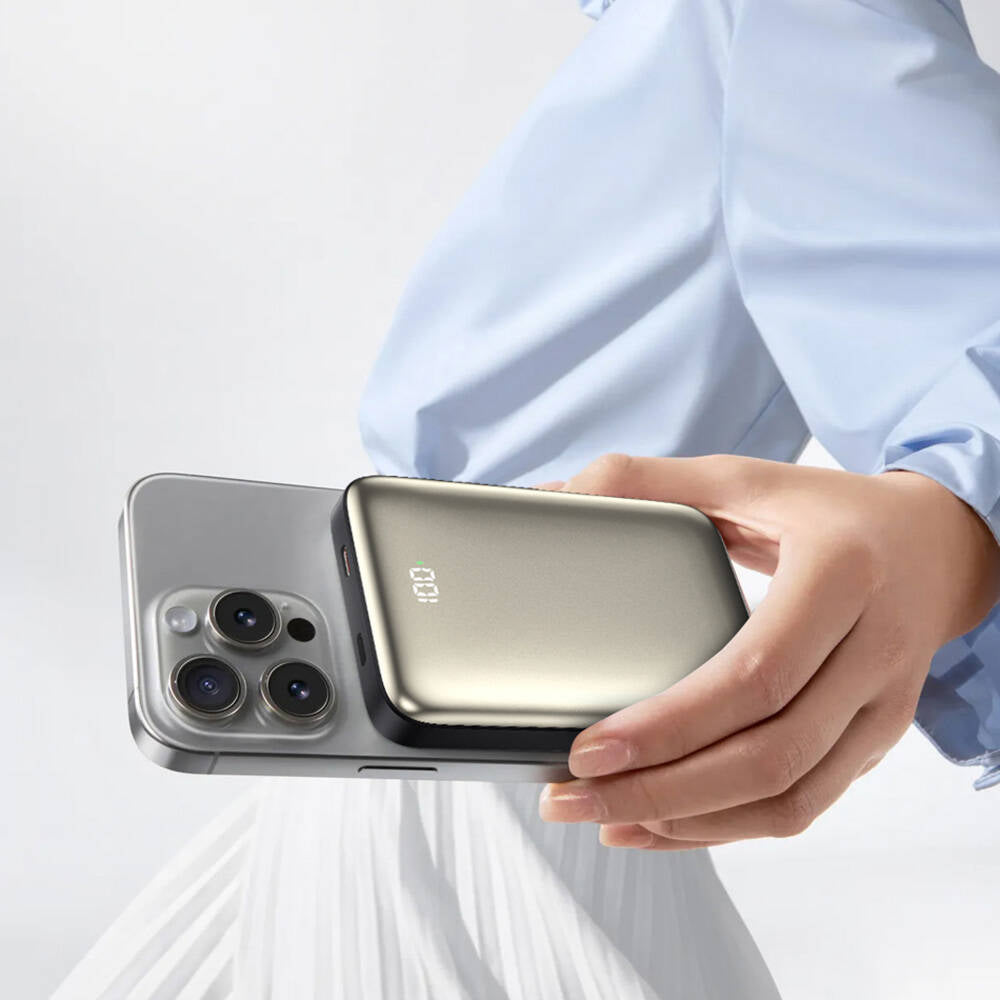 Wiwu Wi-P018 Elite Serisi Led Ekranlı Magsafe Powerbank Wireless 15W 10000mAh Siyah