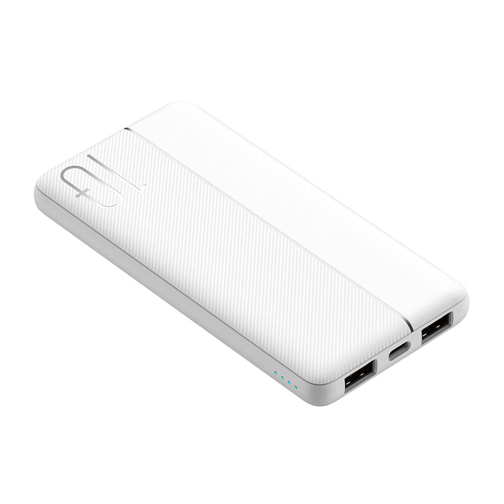Wiwu Wi-P032 Dual USB-A ve Type-C PD LED Işık Göstergeli Taşınabilir Powerbank 10000mAh Siyah