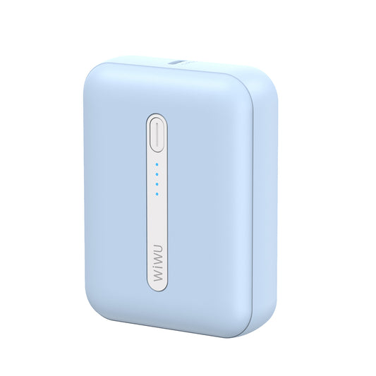 Wiwu Wi-P033 LED Işık Göstergeli Taşınabilir Mini Powerbank 10000mAh Mavi
