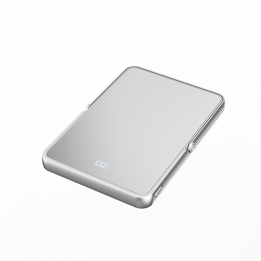 Wiwu Wi-P034 Dijital LED Göstergeli Standlı Kablosuz Powerbank 5000mAh 15W Gümüş