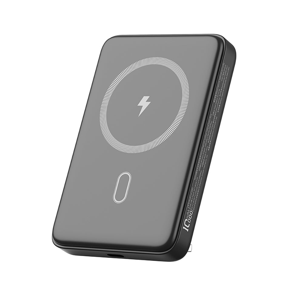 Wiwu Wi-P043 LED Işık Göstergeli Standlı Taşınabilir M-safe Wireless Powerbank 10.000mAh 15W Siyah