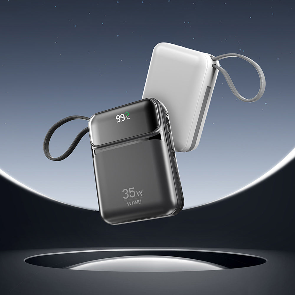 Wiwu Wi-P052 Galaxy Serisi Type-C Lightning Çıkışlı Taşınabilir Powerbank PD 35W 10000mAh Siyah