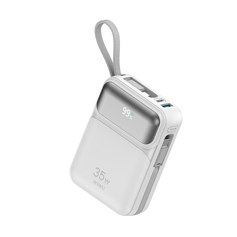 Wiwu Wi-P052 Galaxy Serisi Type-C Lightning Çıkışlı Taşınabilir Powerbank PD 35W 10000mAh Beyaz