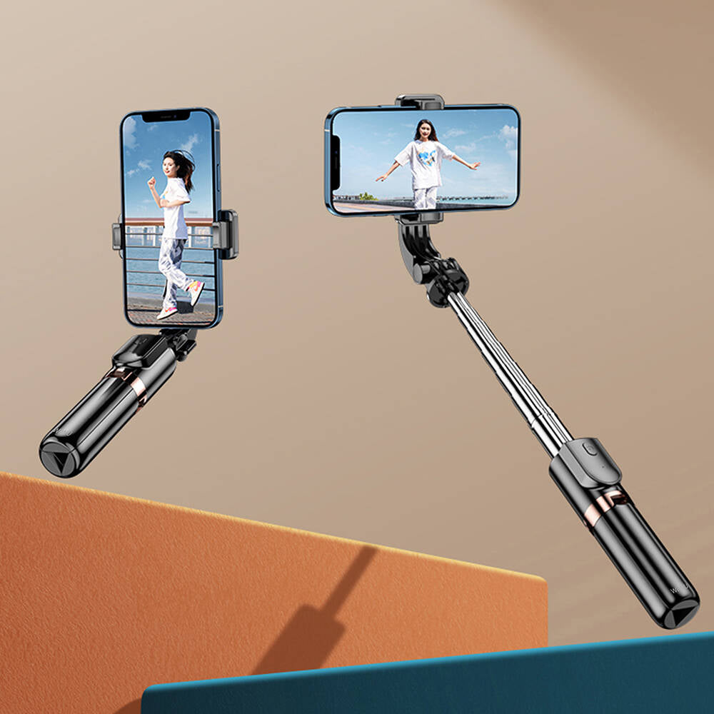 Wiwu Wi-SE011 Dolgu Işıklı Teleskopik Tripod ve Mini Selfie Çubuğu Siyah