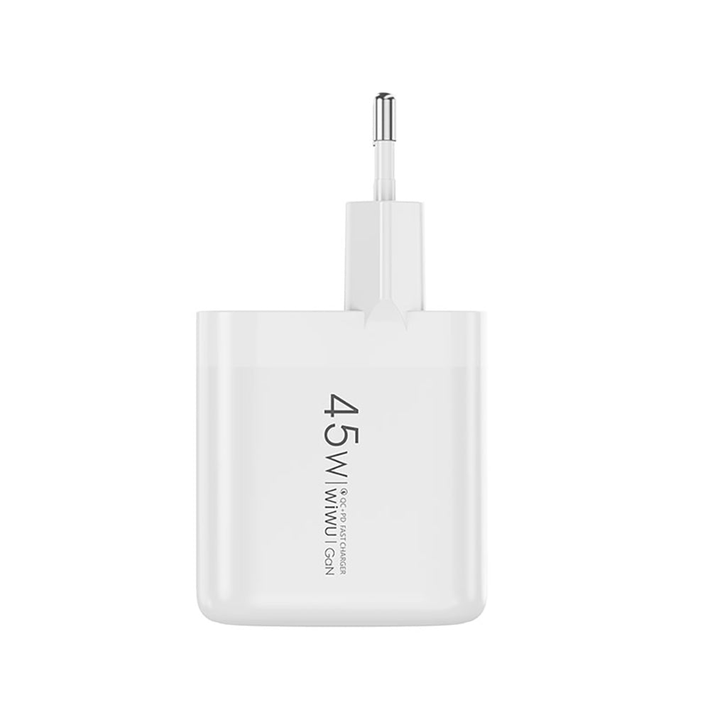 Wiwu Wi-U035 GaN Tech PD Hızlı Şarj Özellikli QC 3.0 Şarj Başlığı 45W Beyaz
