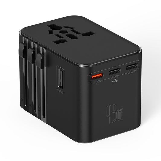 Wiwu Wi-UA006 Çoklu Universal TR/US/UK/AUS/EU Uyumlu Seyahat Şarj Adaptörü 45W