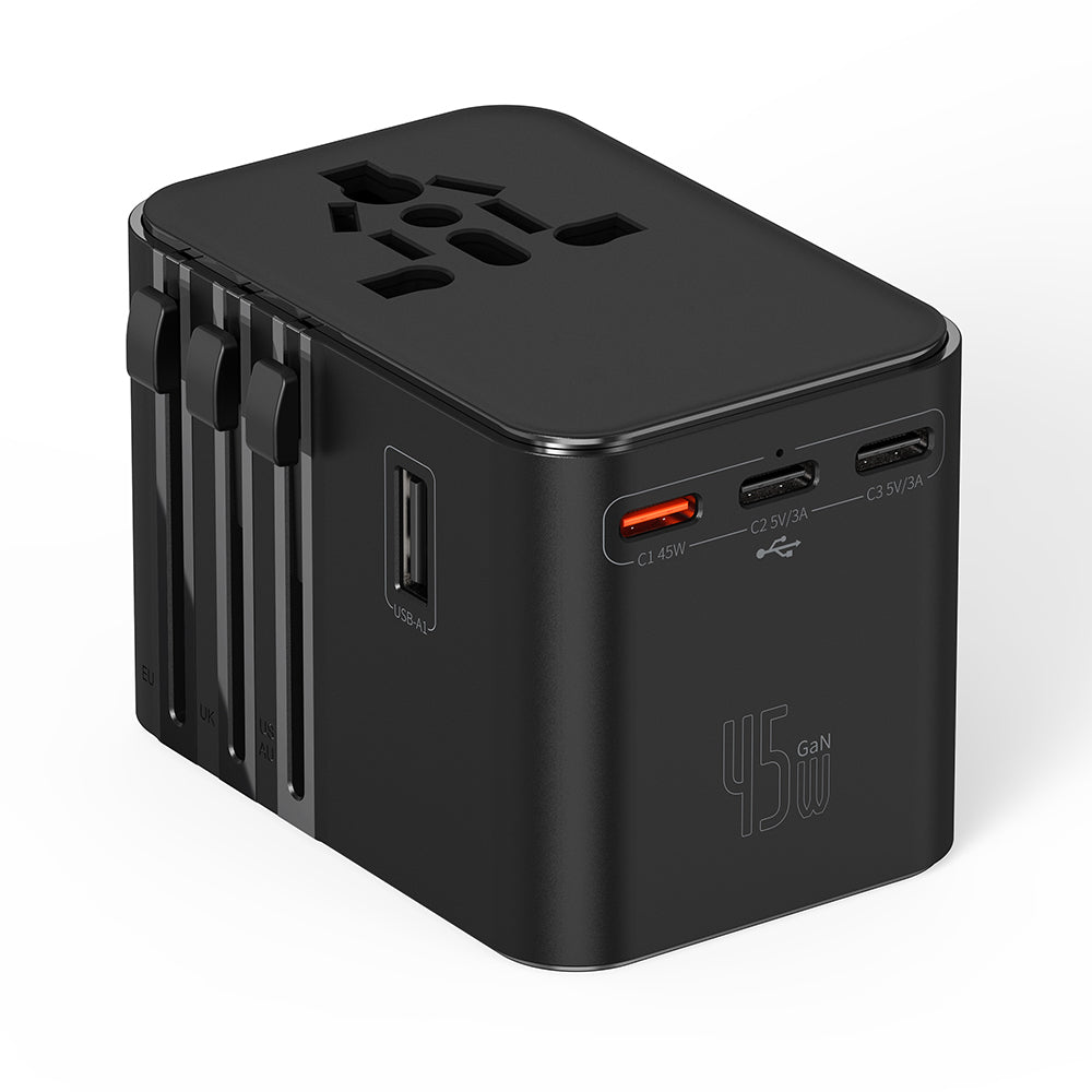 Wiwu Wi-UA006 Çoklu Universal TR/US/UK/AUS/EU Uyumlu Seyahat Şarj Adaptörü 45W
