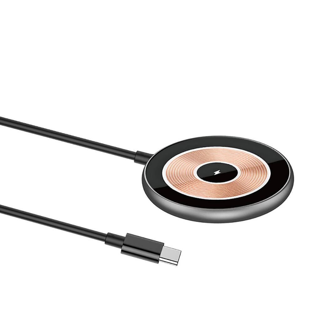 Wiwu Wi-W007 15W Hızlı Şarj Özellikli Magsafe PD Wireless Şarj Aleti Gri