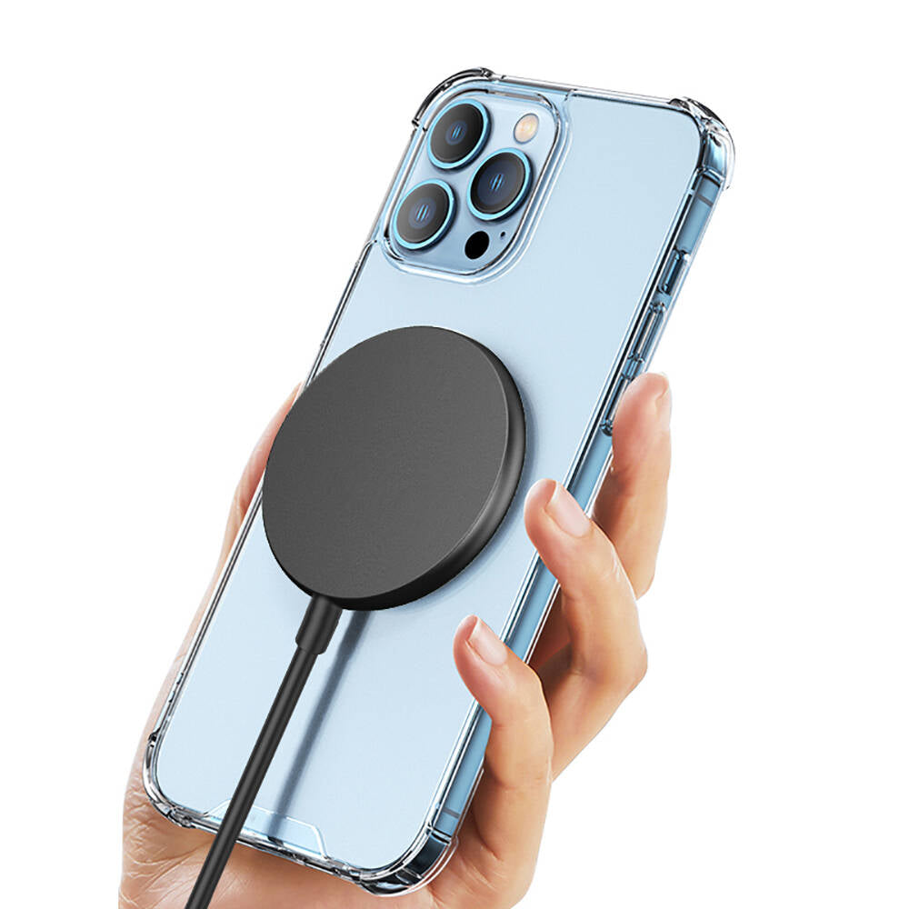 Wiwu Wi-W007 15W Hızlı Şarj Özellikli Magsafe PD Wireless Şarj Aleti Gri