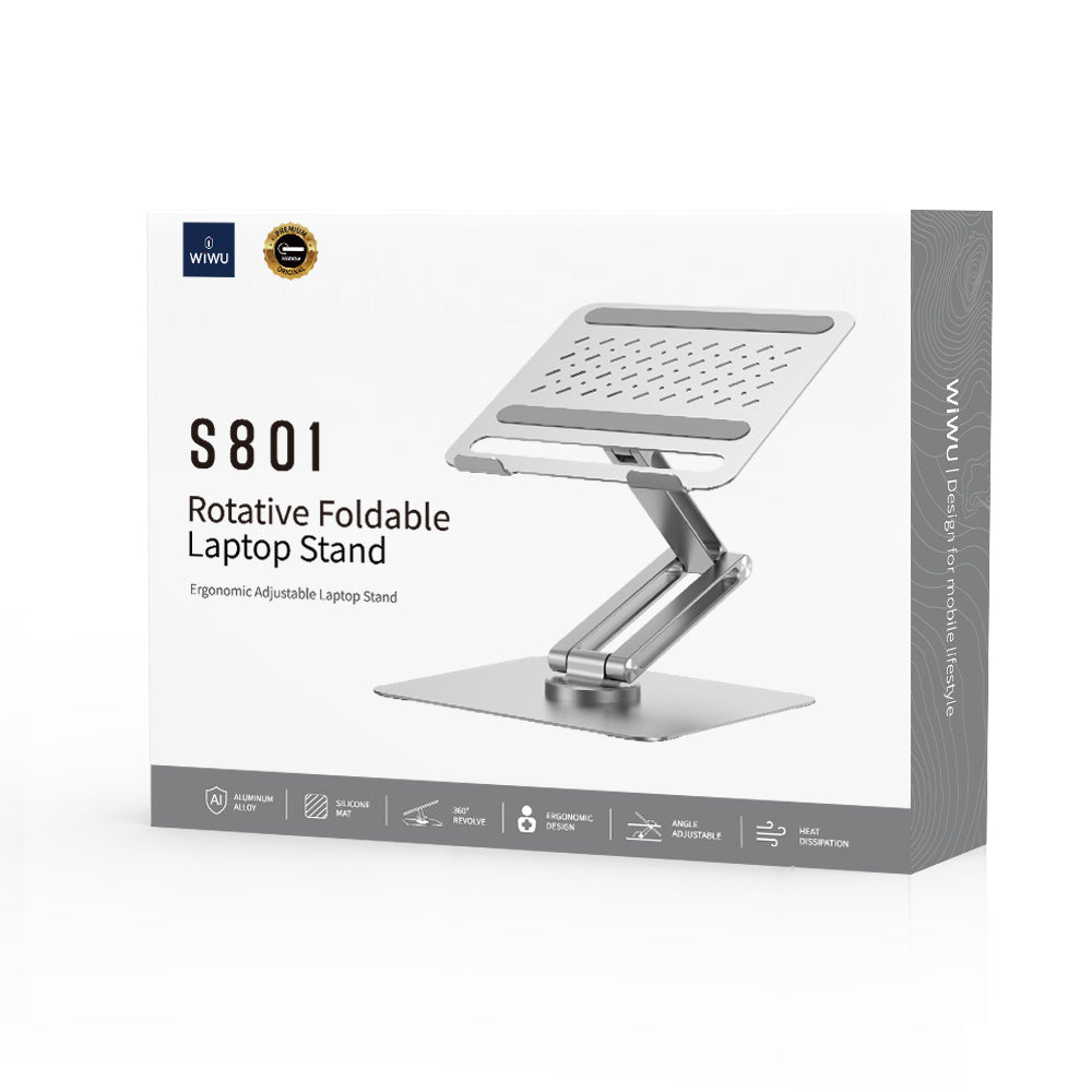 Wiwu ZM-S801 Dönebilen Katlanabilir Ayarlanabilir Laptop Standı Gümüş