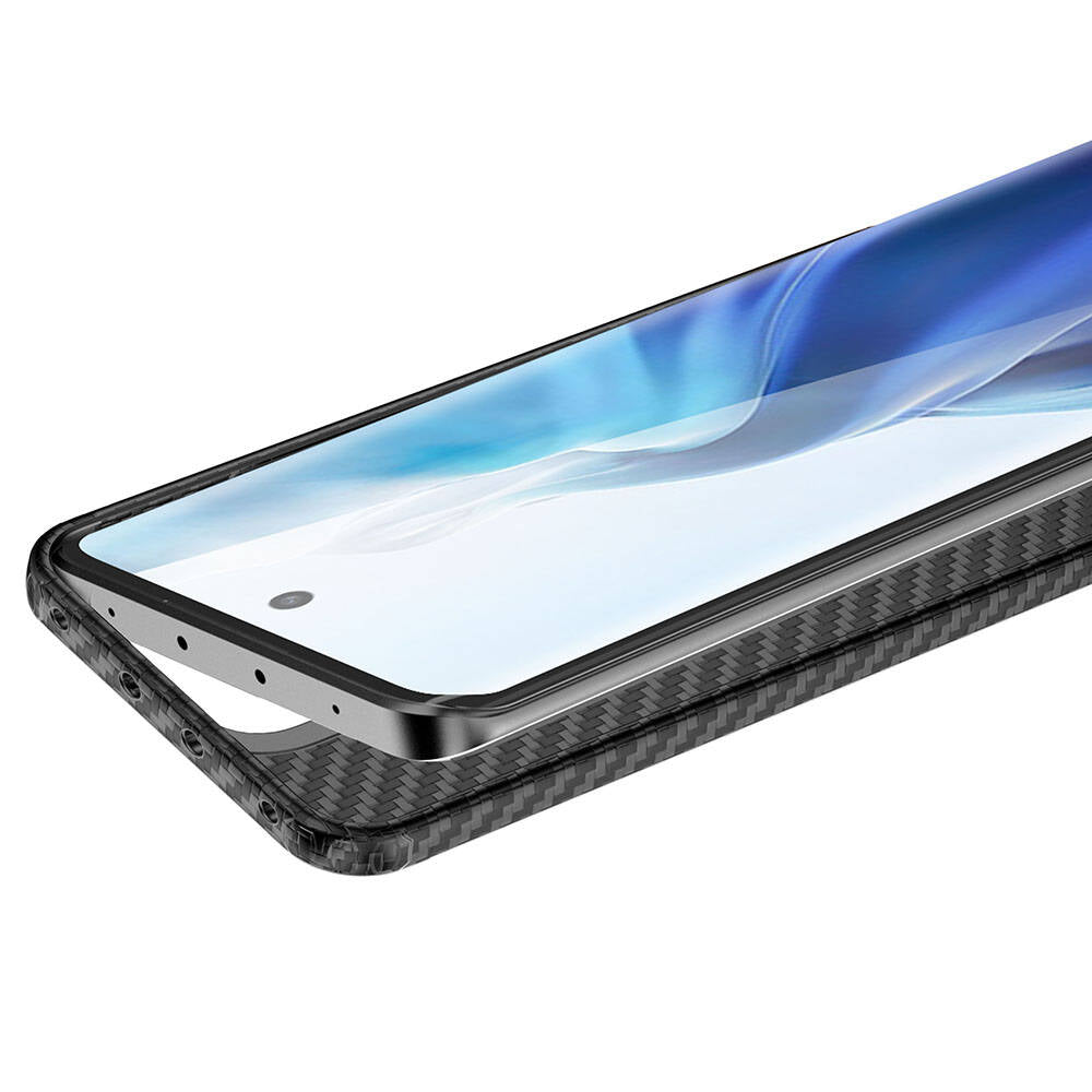 Xiaomi Mi 13 Kılıf Aramid Karbon Fiber Magsafe Özellikli Wlons Radison Kılıf Siyah